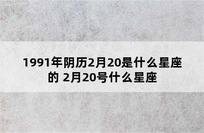 1991年阴历2月20是什么星座的 2月20号什么星座